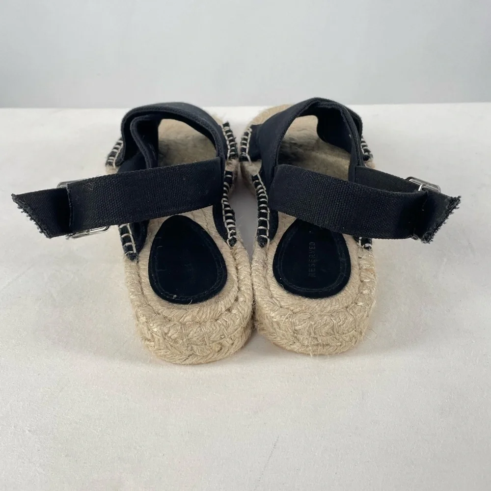 Reserved Canvas Strappy‎ Espadrille Sandal in Black Size 9